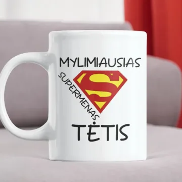 Standartinis puodelis „Mylimiausias supermenas tėtis“