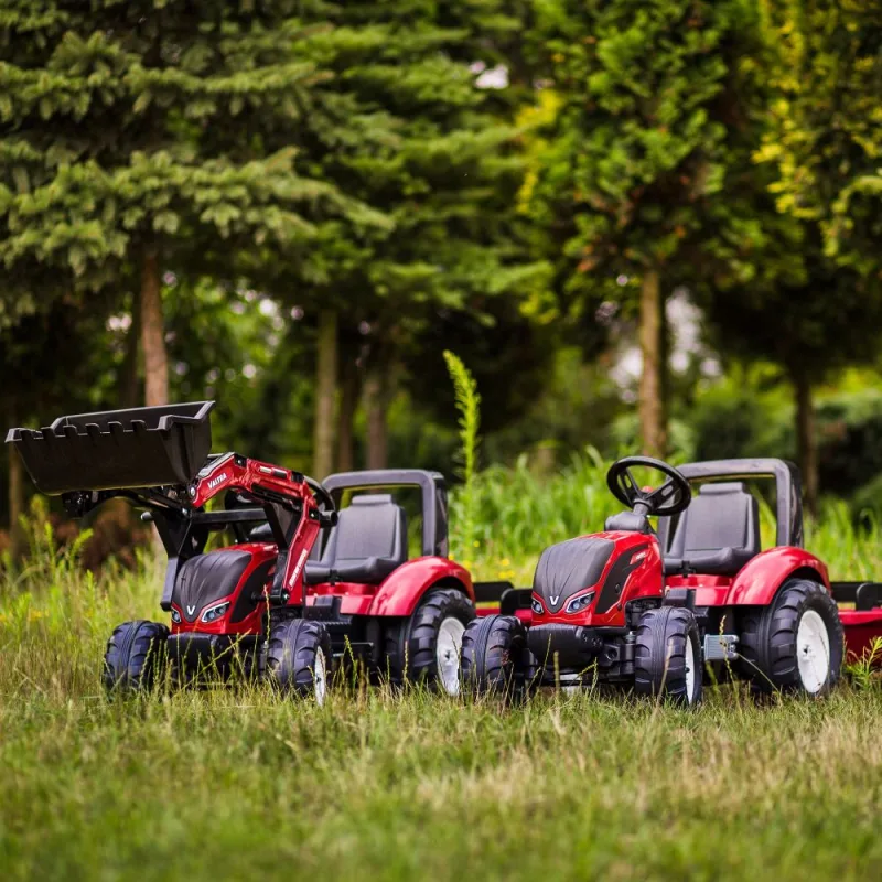 Minamas traktorius FALK Valtra S4 ir priekaba bordo spalvos, skirtas 3–7 metų vaikams · 3