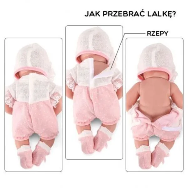 Lėlė su šviesiai rožiniais drabužiais 43 - 46 cm · 3
