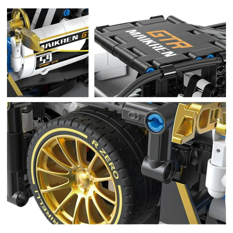 Konstruktorius Sportinis automobilis, baltos/juodos spalvos 1242 el. · 2