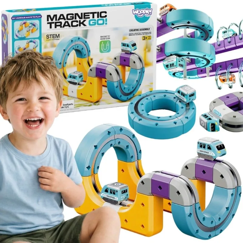 Magnetinis konstruktorius su traukos efektu WOOPIE, 39 el. · 1