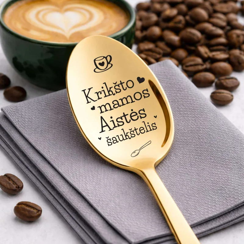 Personalizuotas kavos šaukštelis - Krikšto mamai