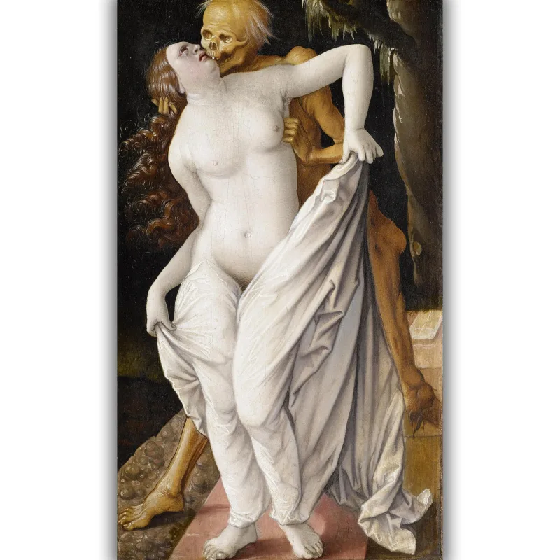 Reprodukcija „Mirtis ir moteris“, Hans Baldung, (1525)