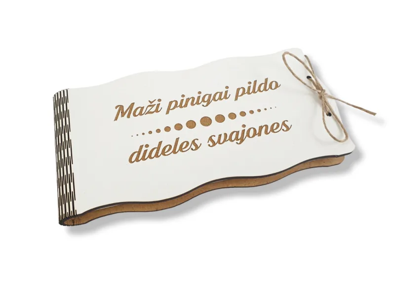 Baltas pinigų vokelis „Maži pinigai pildo dideles svajones“ V13