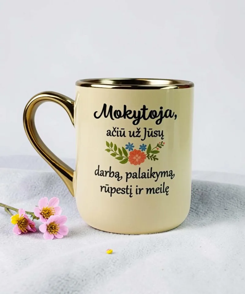 Puodelis „Mokytoja, ačiū už jūsų...“ (330ml)