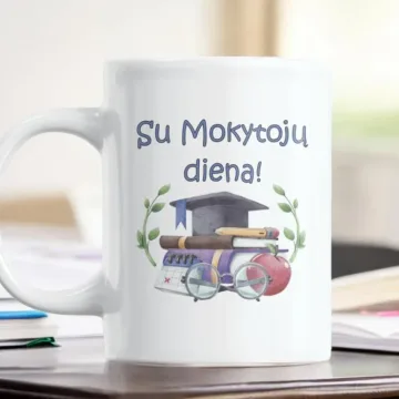 Standartinis puodelis „Su mokytojų diena!“