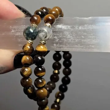 Samanų Agatas ir Tigro Akis - amuletas / apyrankė