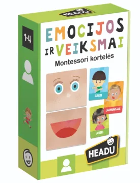 HEADU Montessori kortelės „Emocijos ir veiksmai“ – lietuvių kalba