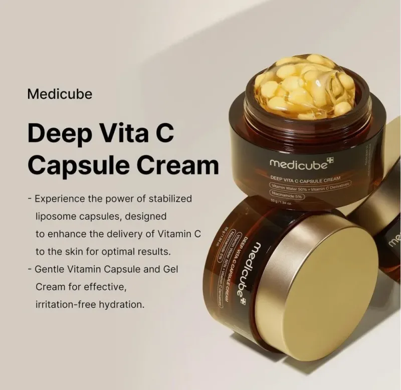 medicube Deep Vita C Capsule Cream – šviesinamasis veido kremas · 3