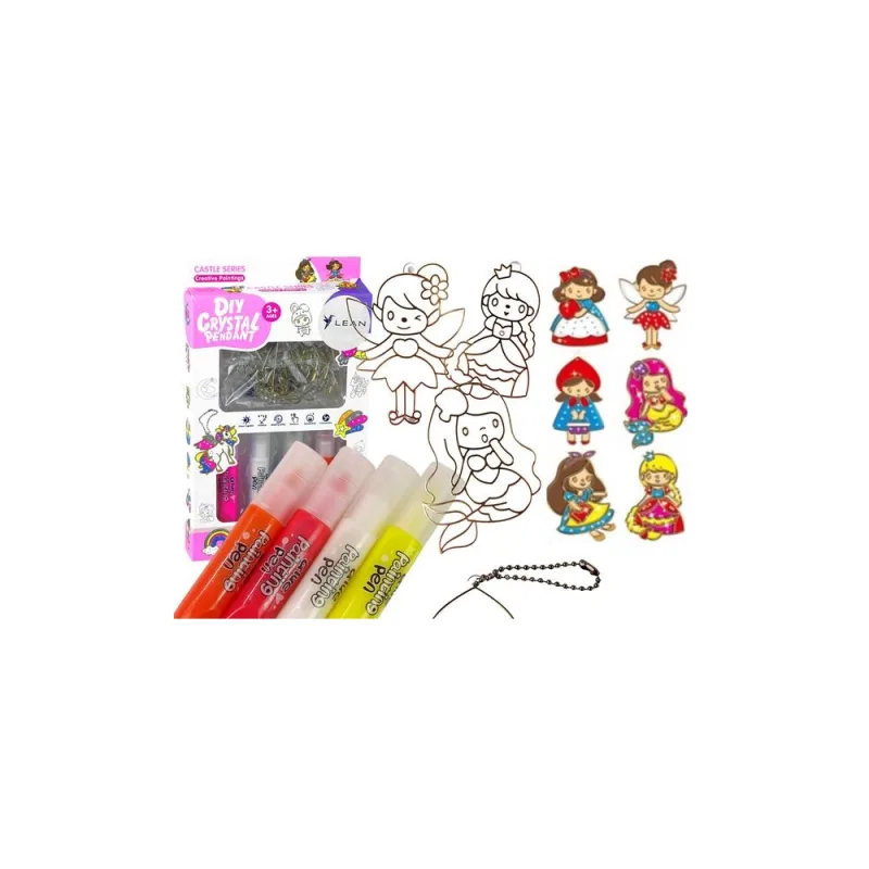 Vitražo tapybos pakabukai Fusing Paint Princesses 6 vnt. · 1