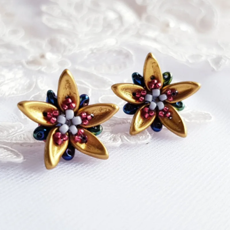 Auskarai „Golden Stars“