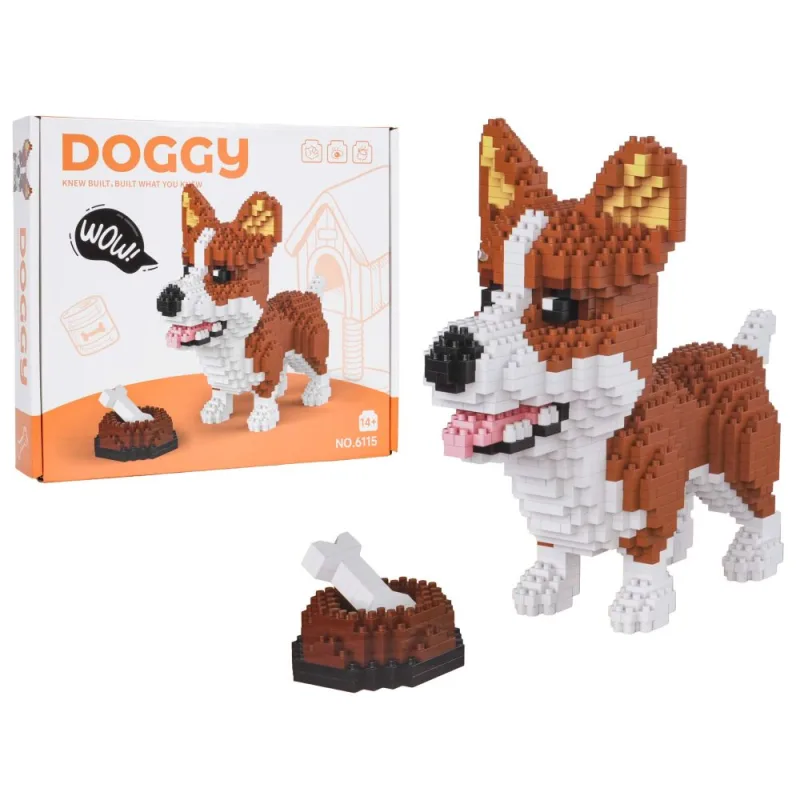 Konstruktorius Welsh Corgi su dubenėliu ir kaulu, 1200 el., skirtas paaugliams nuo 14 metų ir suaugusiems · 1