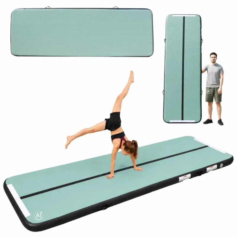 Gimnastikos kilimėlis Air Track su elektrine pompa 300 x100x10cm, žalias · 1
