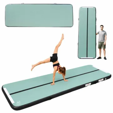 Gimnastikos kilimėlis Air Track su elektrine pompa 300 x100x10cm, žalias