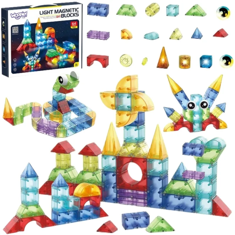 Magnetinis konstruktorius WO 3D kubelių rinkinys, 63 el. · 1