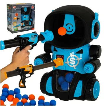 Arkadinis šaudymo į taikinį žaidimas Robotas + 2x pistoletas + kamuoliukai