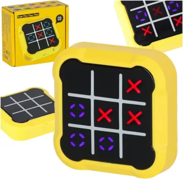 Elektroninis galvosūkių žaidimas Tic Tac toe konsolė Kryžiukai rutuliukai, geltona