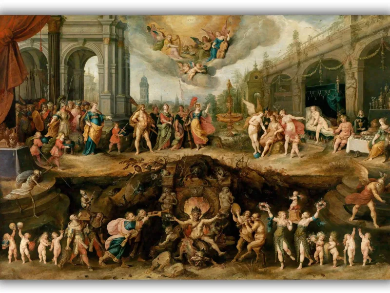 Reprodukcija „Amžina žmonijos dilema“, Frans Francken, (1633)