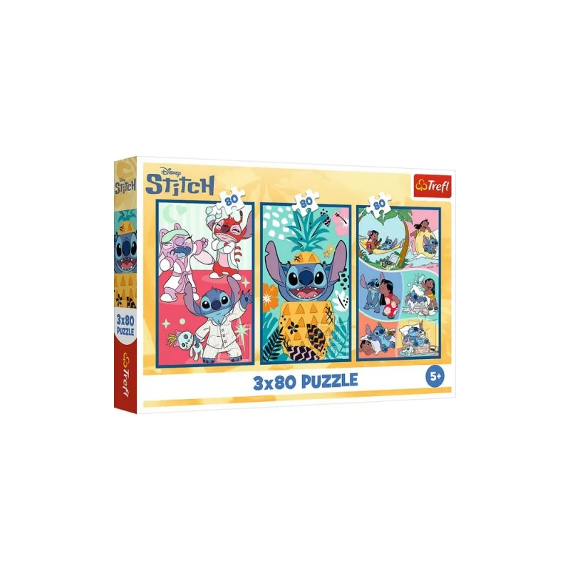 Dėlionė - 3x80 - Stitch's World - Trefl 34885 · 1
