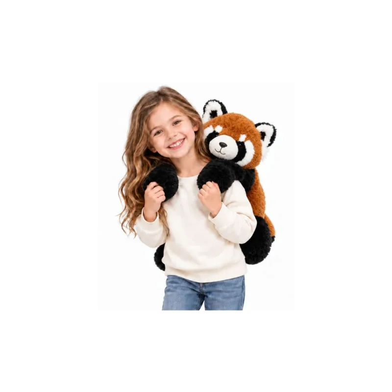 Pliušinis žaislas Raudonoji panda su ilgomis kojomis, juodos ir raudonos spalvos, 60 cm · 3