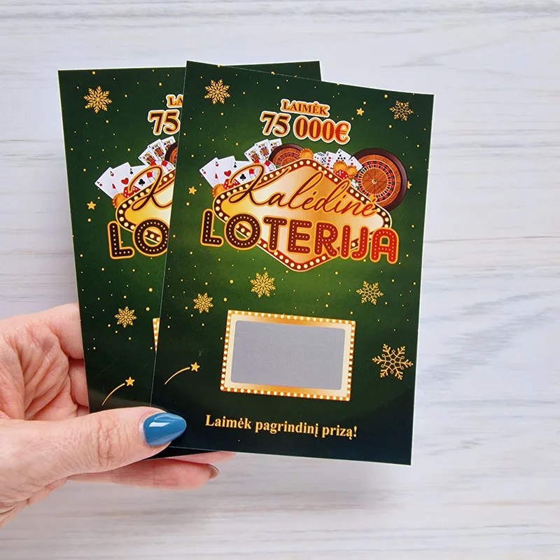Kalėdinė loterija – Netikras loterijos bilietas su norimu tekstu