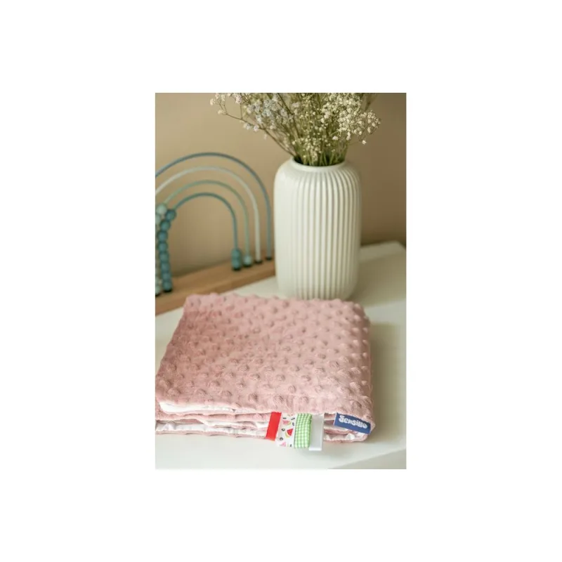 Antklodė MINKY 75×100 cm FLORI DUSTY PINK · 2