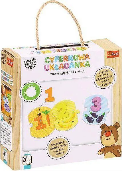 Medinė kartoninė dėlionė su skaičiais, 20 vnt · 1