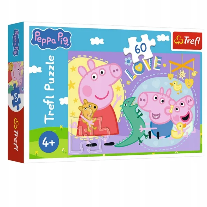 Dėlionė – 60 – Laiminga kiaulytė – Peppa – Trefl 17414 · 2