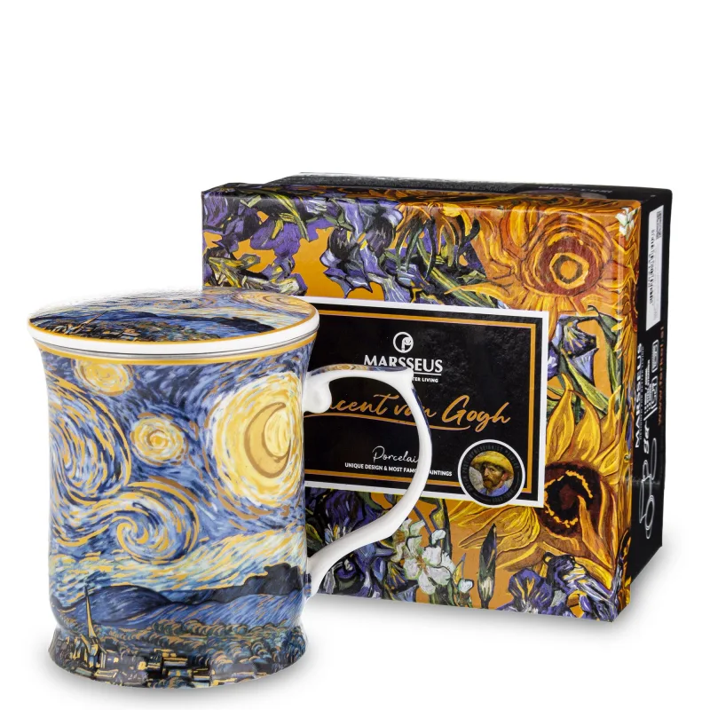 Porcelianinis puodelis su dangteliu — 11x13x9,5 cm 380ml.