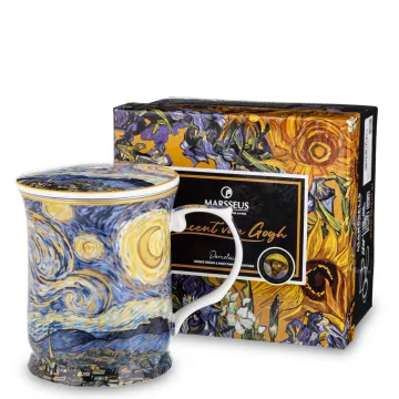 Porcelianinis puodelis su dangteliu — 11x13x9,5 cm 380ml.