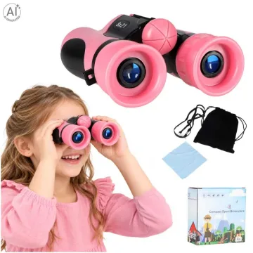 Vaikiški žiūronai paukščiams stebėti (8x21 mm, HD), rožiniai + dėklas