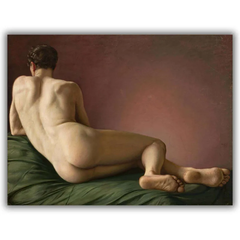 Reprodukcija „Gulinčio vyro nugara“, Aleksander Lesser (1837)