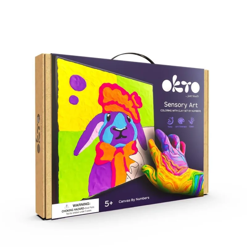 Kūrybinis rinkinys Modelino rinkinys - 3D tapyba Kiškutis (30*30 cm) · 1
