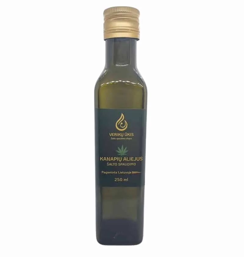 Šalto spaudimo kanapių aliejus 250ml