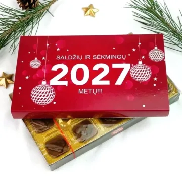 Šokoladiniai saldainiai „Saldžių ir sėkmingų 2027 metų“