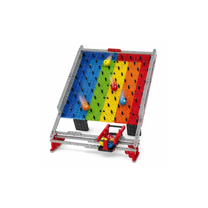 Konstruktorius su kamuoliuko takeliu Bricks Rainbow Board Slide Ball Catching Game 477 el. · 1