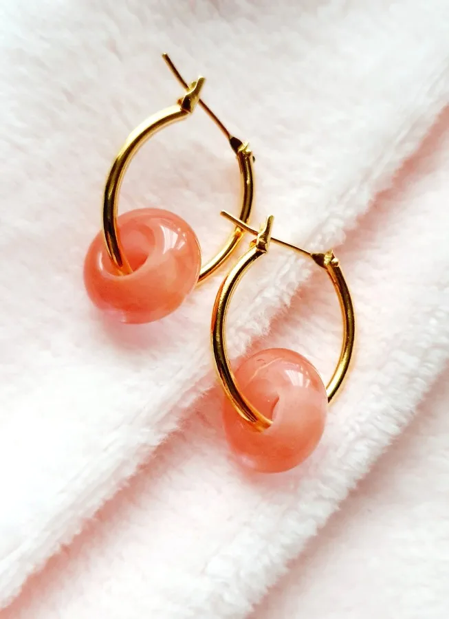 Auskarai „Rose Quartz“