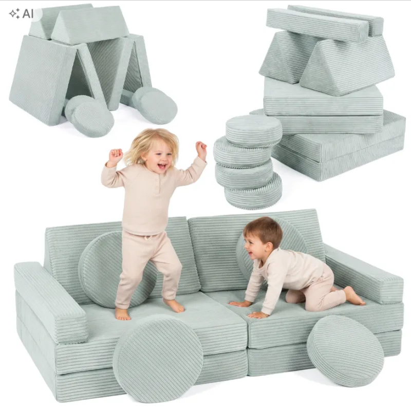 Modulinė vaikų sofa „Velinda“ su putplasčio blokeliais · 1