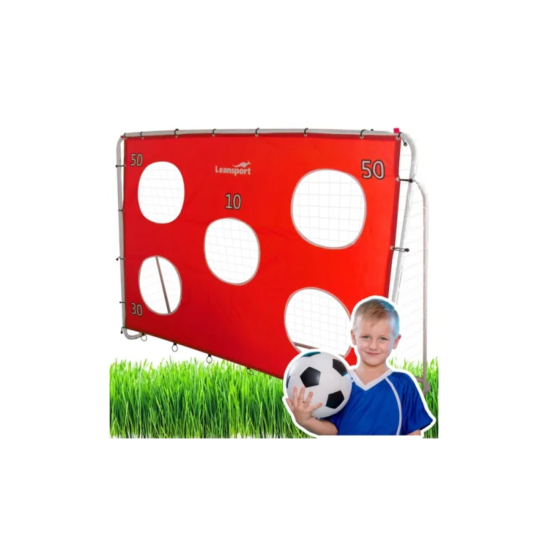 Futbolo treniruočių vartai su kilimėliu Raudona 213x152x75cm · 1