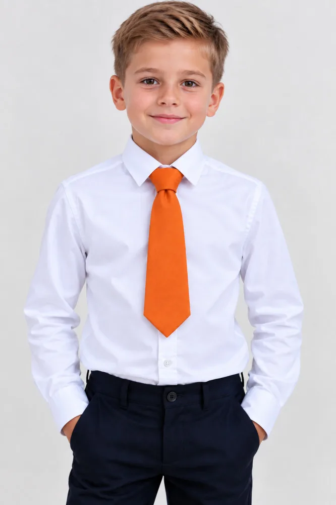 Oranžinis kaklaraištis vaikams ir vyrams