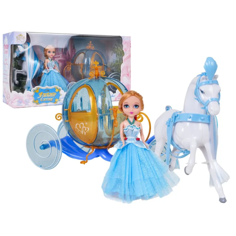 Mėlyna karieta su baltu žirgu + Mažosios princesės lėlė · 1