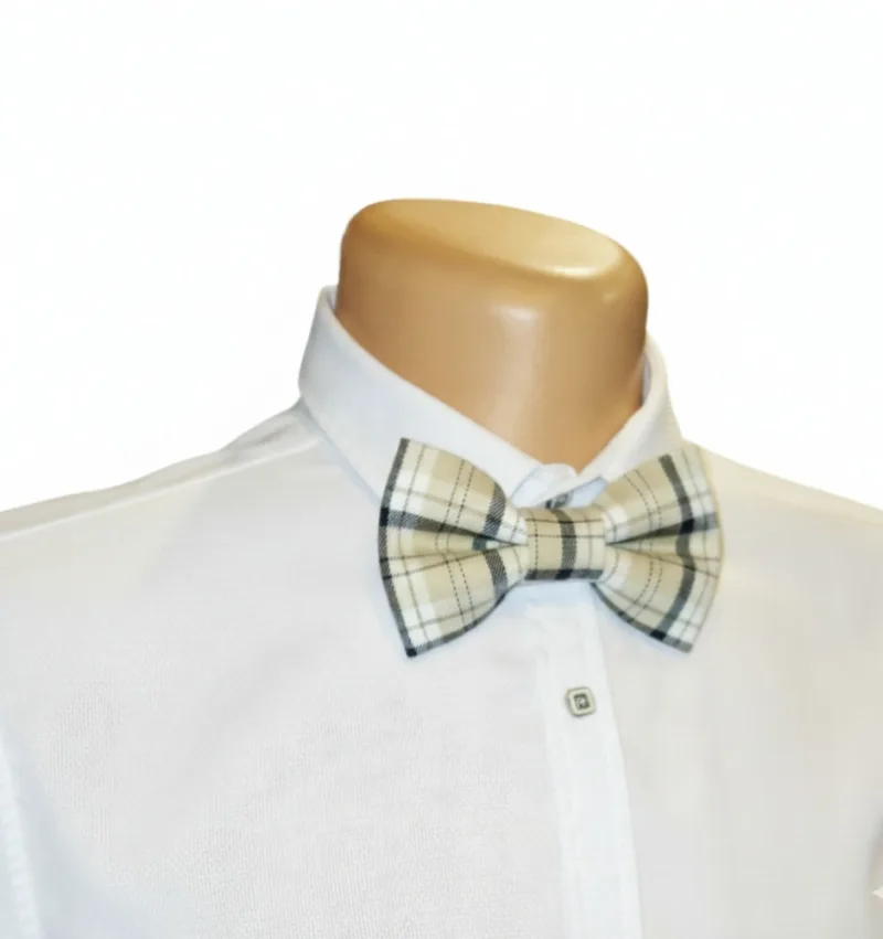 Smėlio spalvos peteliškė su langeliais „Beige Check“
