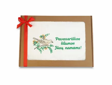 Siuvinėtas rankšluostis „Pavasariškos šilumos jūsų namams“