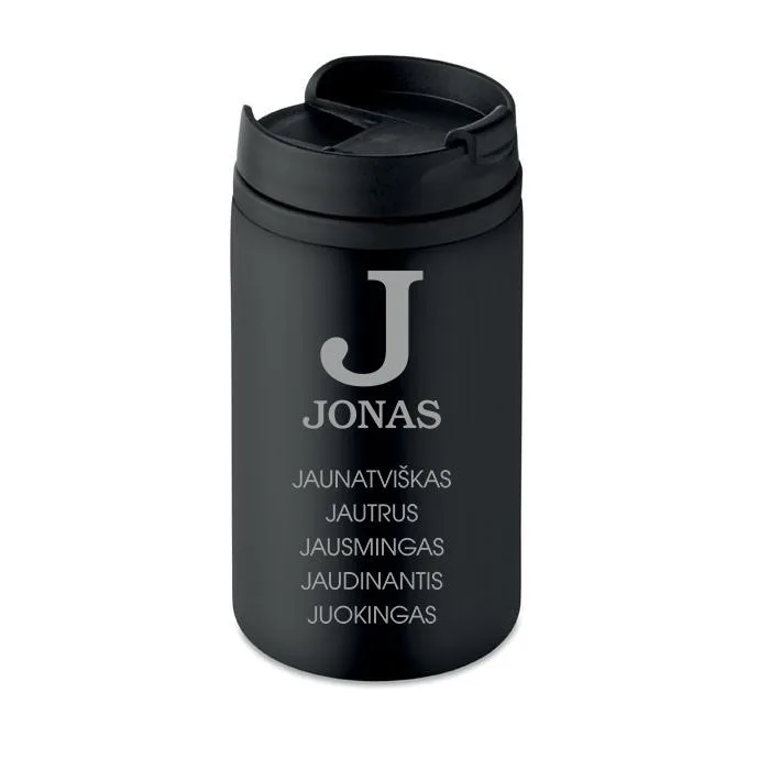 Juodas Termo puodelis „Jonas“