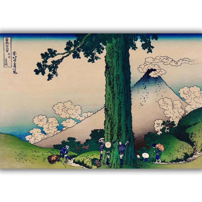 Reprodukcija „Mishima perėja Kai provincijoje“, Katsushika Hokusai