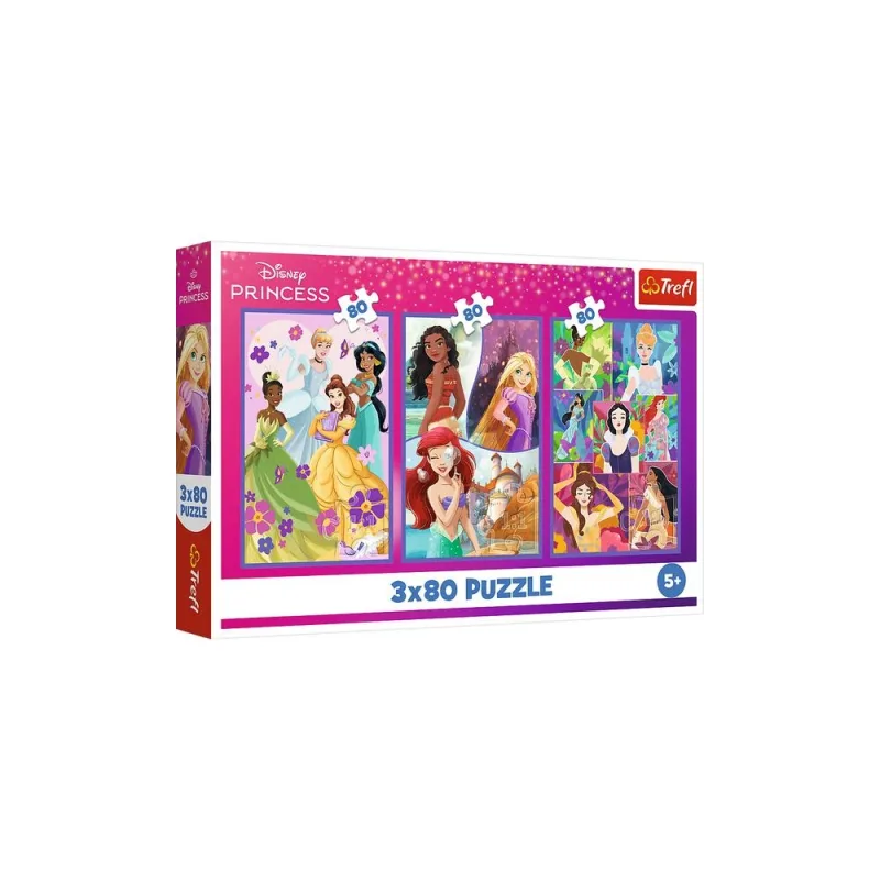 Dėlionė - 3x80 - Princesės draugai - "Disney" princesė - Trefl 34884 · 1