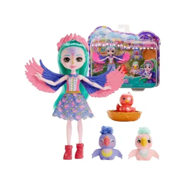 Lėlė Enchantimals Filia Finch ir graži papūgėlių šeimyna ZA5089