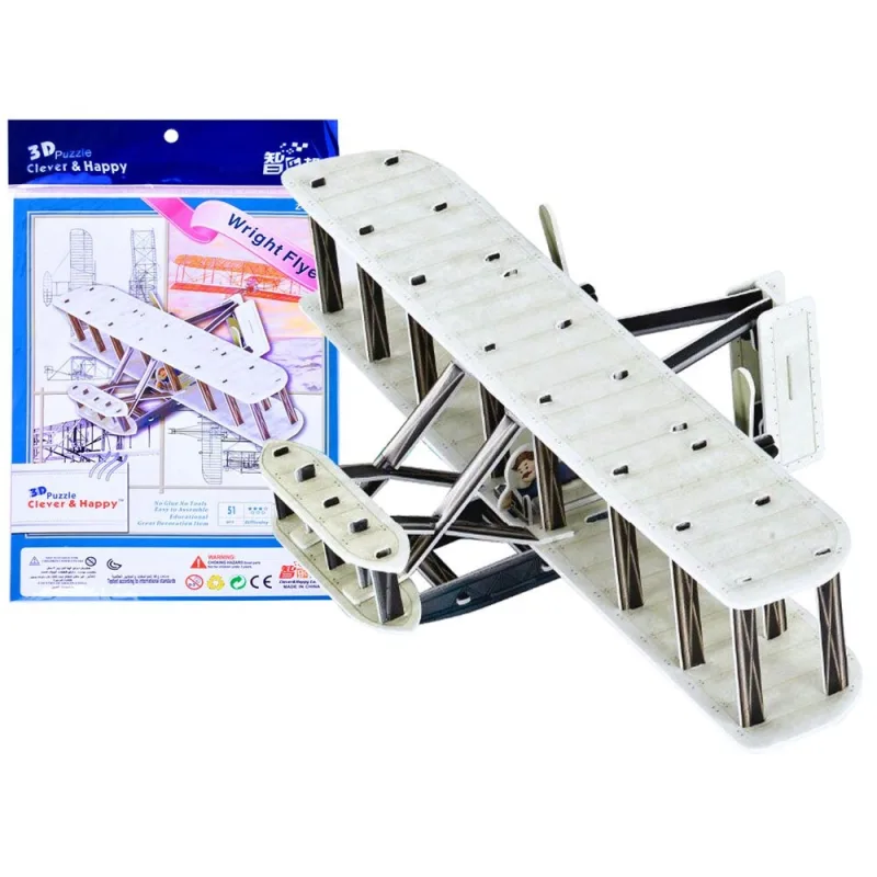 Dėlionė 3D lėktuvas Wright Flyer brothers ZA2905, 51 el. · 1