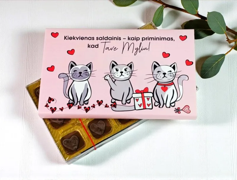Šokoladiniai saldainiai „Kiekvienas saldainis - kaip priminimas, kad tave myliu“