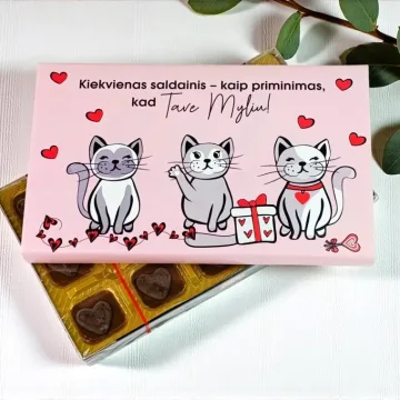 Šokoladiniai saldainiai „Kiekvienas saldainis - kaip priminimas, kad tave myliu“